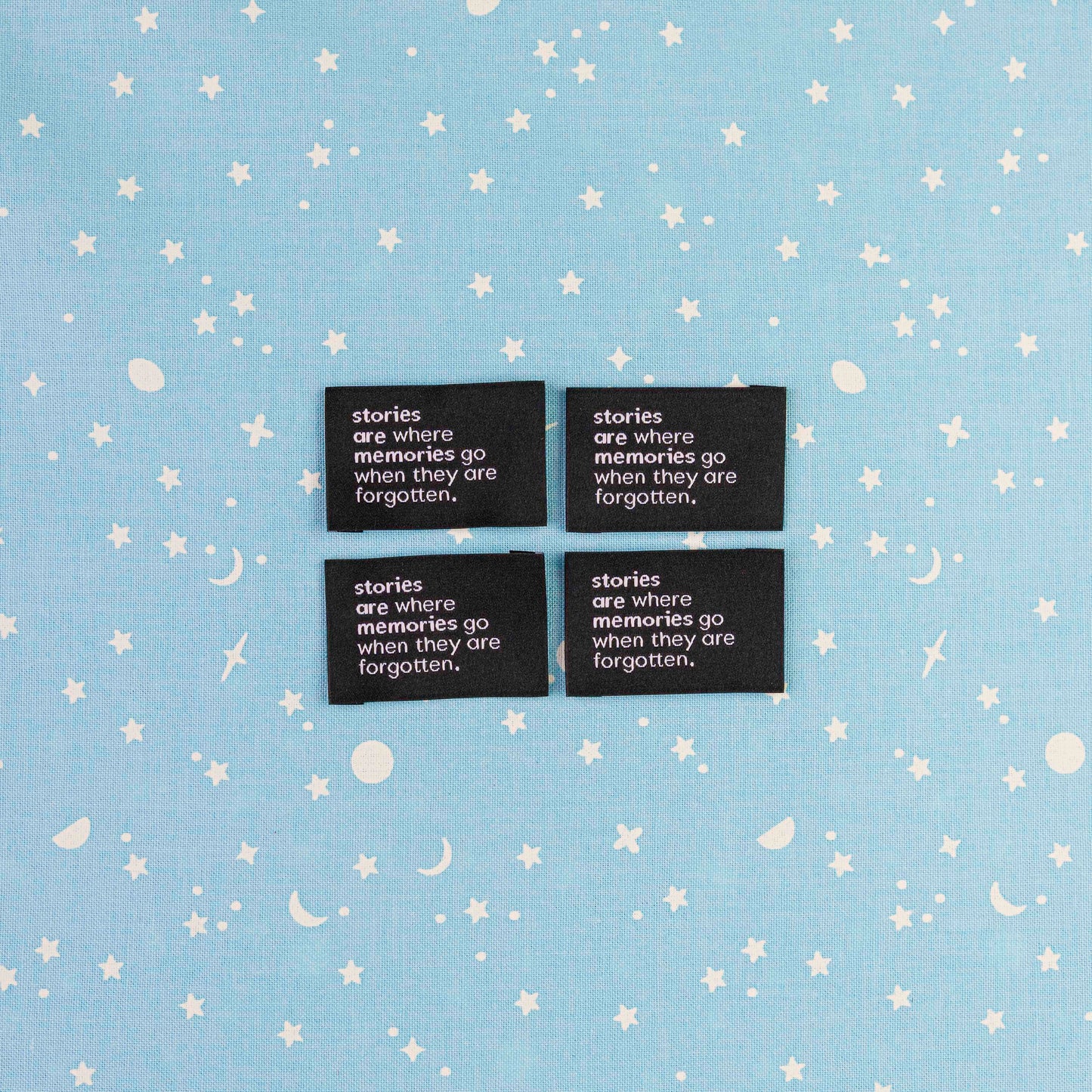 Stories Are Memories - Woven Luxe Sew In Label by Intensely Distracted