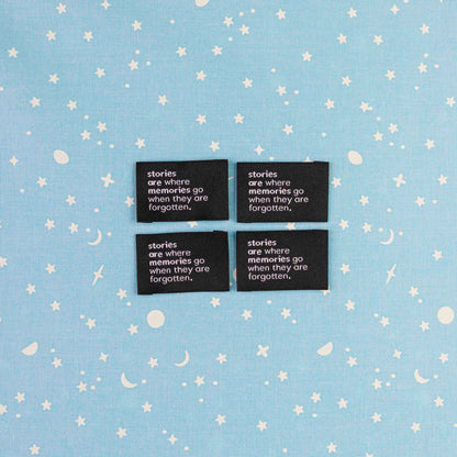 Stories Are Memories - Woven Luxe Sew In Label by Intensely Distracted