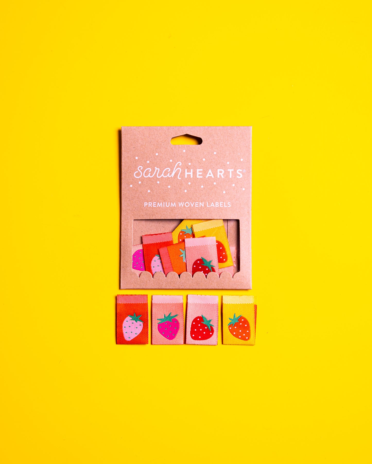 Strawberry Multi Premium Woven Labels from Sarah Hearts