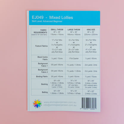 Mixed Lollies Paper Pattern by: Emma Jean Jansen #EJ049