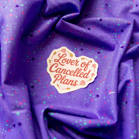 Lover of Cancelled Plans Sticker by Juju and Moxie