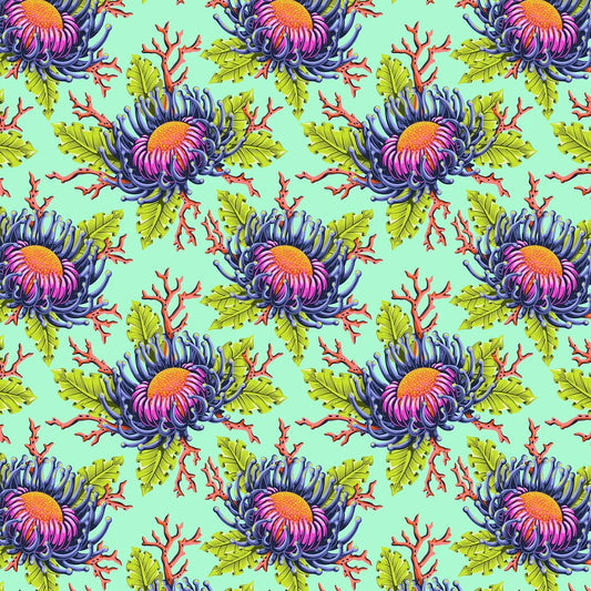 Floral Reef - FRIENDS & ANEMONES PWTP265 Seafoam - Tula Pink