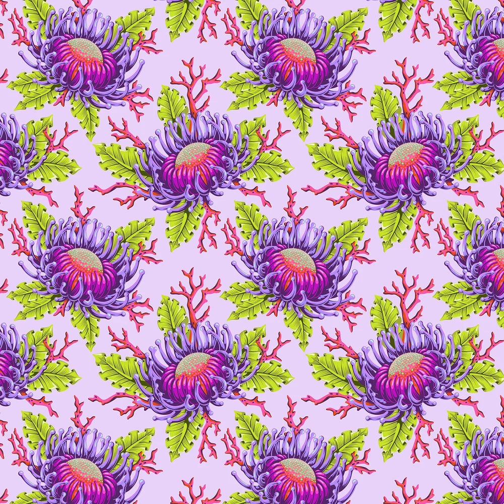 Floral Reef - FRIENDS & ANEMONES PWTP265 Ultraviolet - Tula Pink