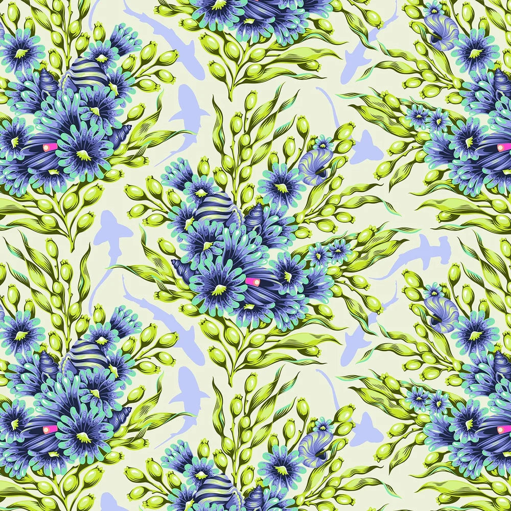 Floral Reef - SHADOW SHARKS PWTP267 Marine - Tula Pink
