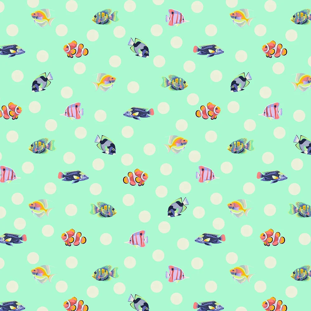 Floral Reef - SCHOOL CROSSING PWTP268 Seafoam - Tula Pink