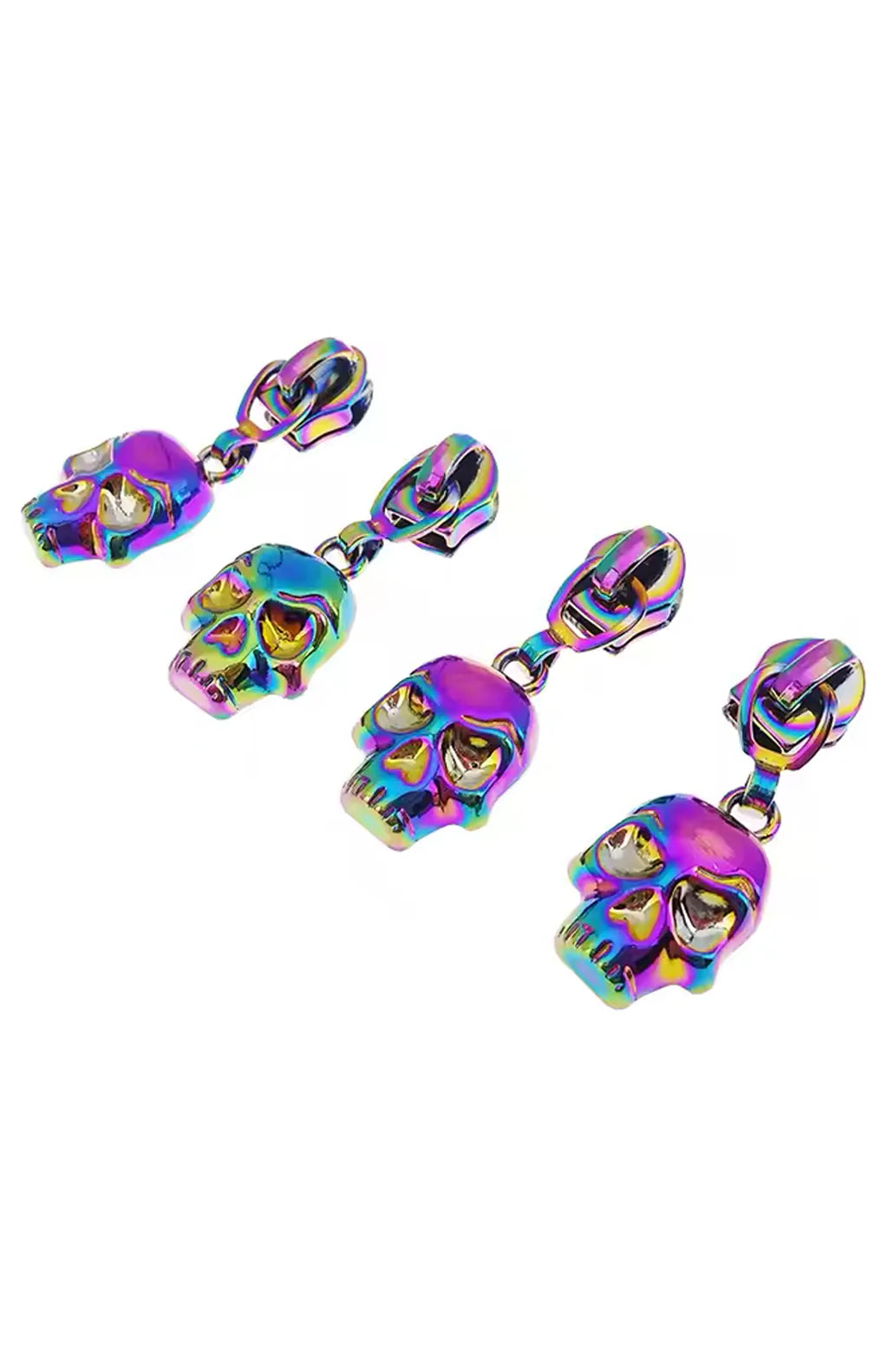Iridescent Skull Bolt Zipper Pulls by Sassafras Lane