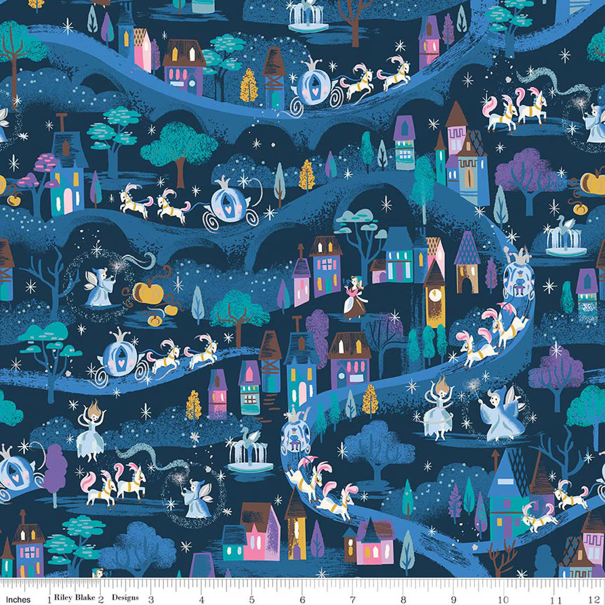 Wishes Moonlight Blueberry Sparkle by Jill Howarth for Riley Blake Designs