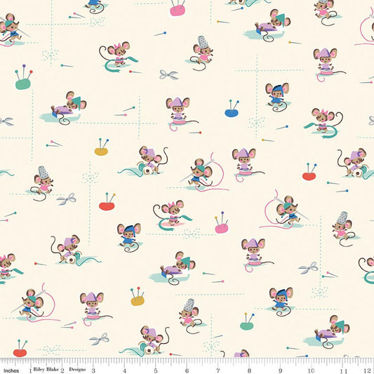 PREORDER: Wishes Workers Vintage White Sparkle by Jill Howarth for Riley Blake Designs