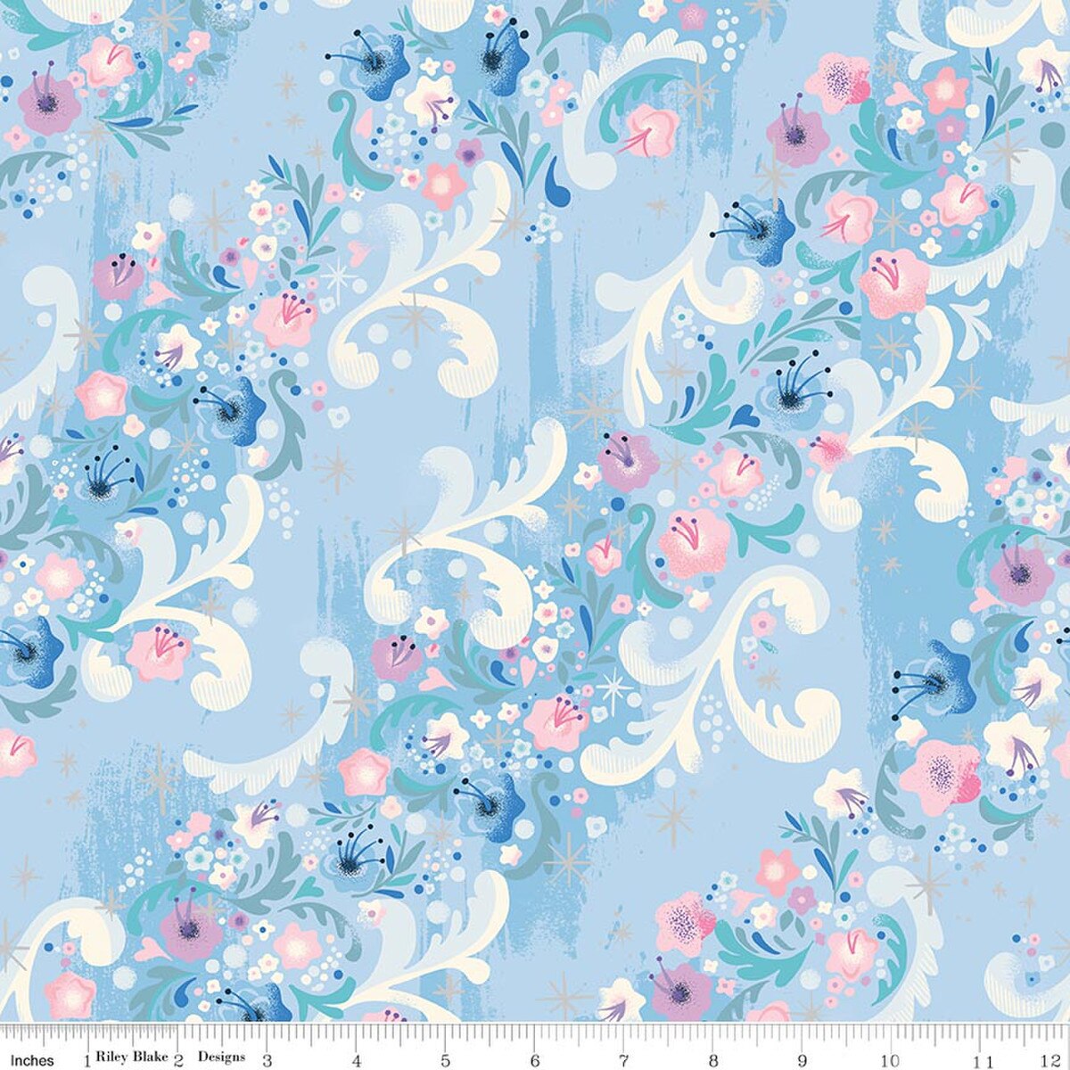 Wishes Cindy's Flowers Frost Sparkle by Jill Howarth for Riley Blake Designs