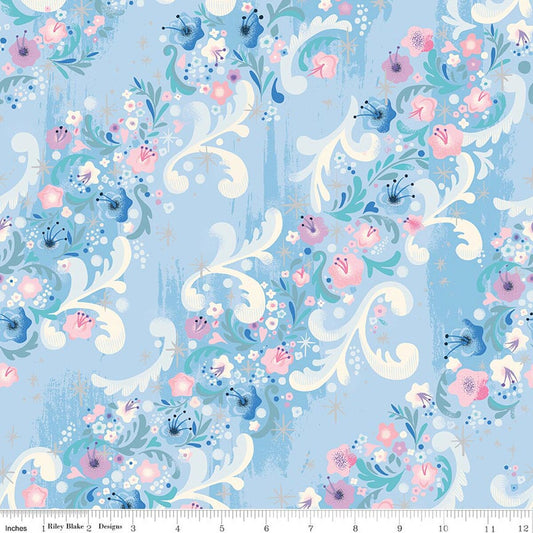 PREORDER: Wishes Cindy's Flowers Frost Sparkle by Jill Howarth for Riley Blake Designs