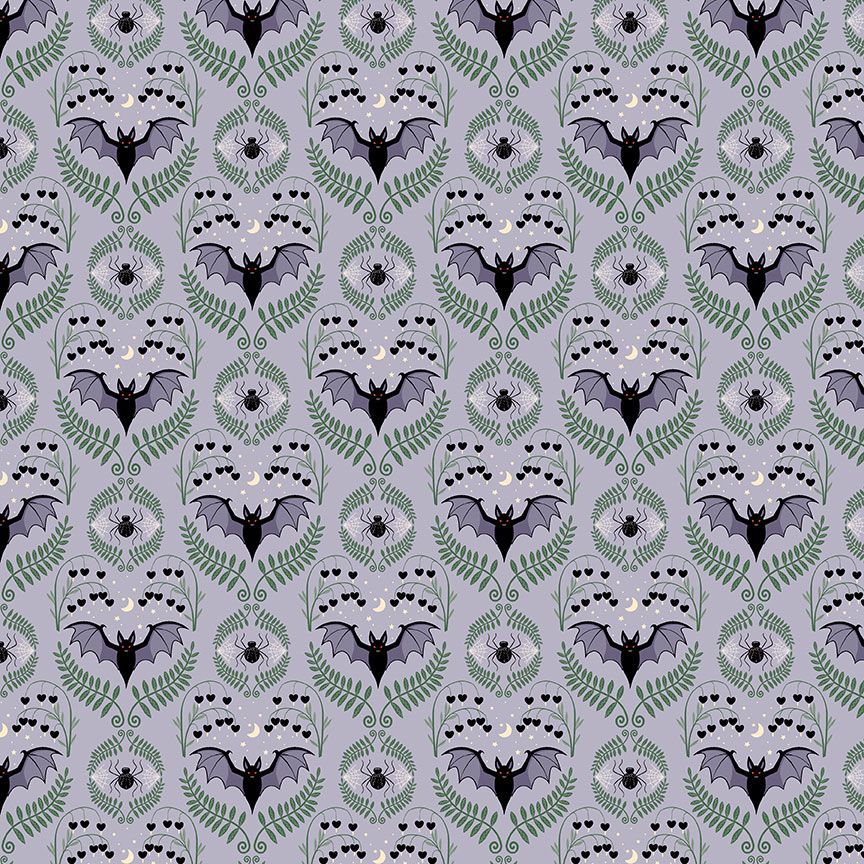 Black Widow Bat Outta Hell for Dear Stella D3925 Wisteria