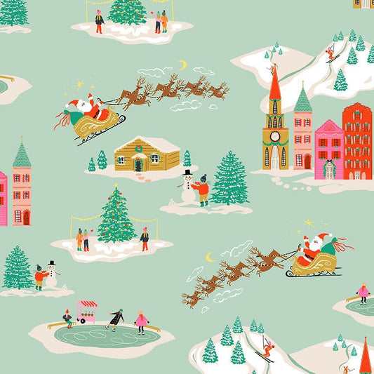 Holly Jolly - Holiday Toile STELLA-DFG3188 GLACIER by Dear Stella