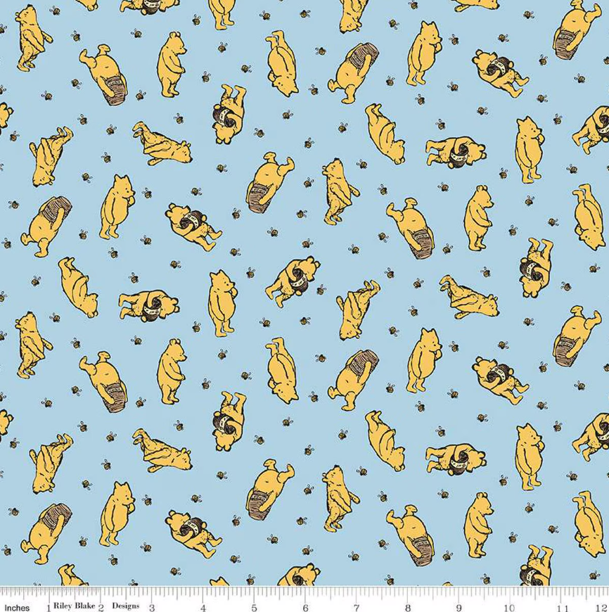 Winnie the Pooh Toss Blue - by Echo Park Paper Co. for Riley Blake