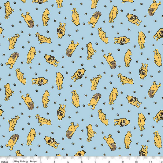 Winnie the Pooh Toss Blue - by Echo Park Paper Co. for Riley Blake