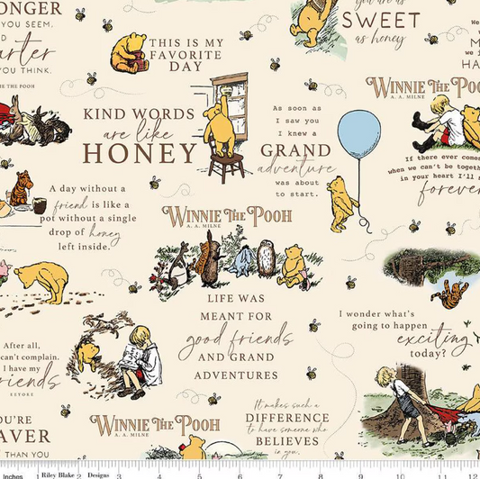 Winnie the Pooh Main Cream - by Echo Park Paper Co. for Riley Blake