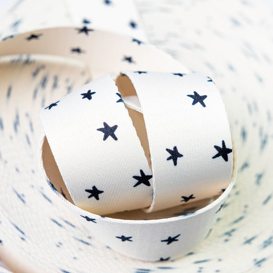 1.5" Black on Natural Starry Webbing by Alexia Marcelle Abegg