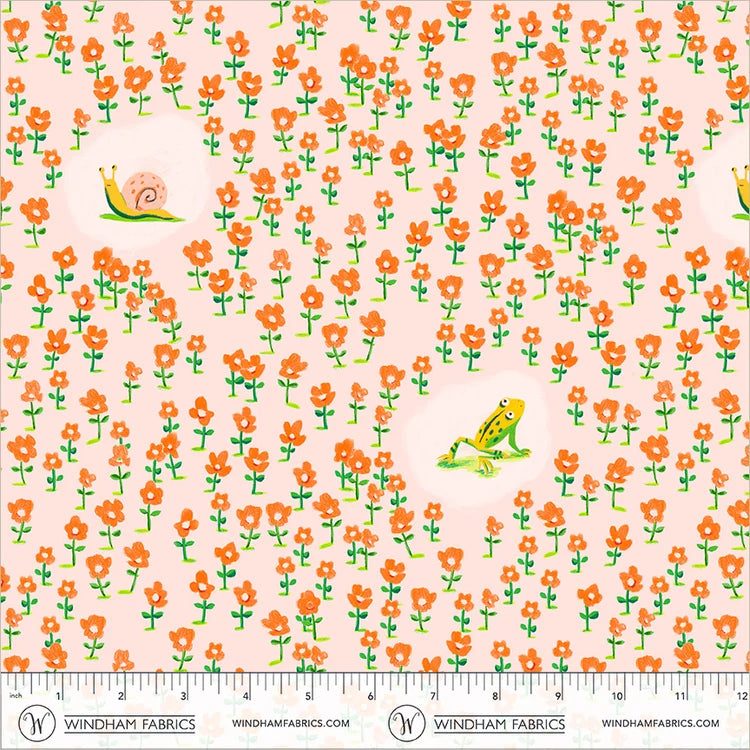 Boat Race Critters by Heather Ross for Windham Fabrics 55605D-11 Pink