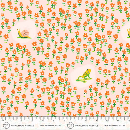 Boat Race Critters by Heather Ross for Windham Fabrics 55605D-11 Pink