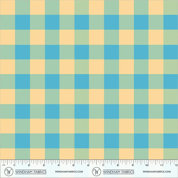 Boat Race Picnic Big by Heather Ross for Windham Fabrics 55607D-17 Sky Blue