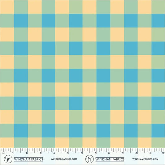 Boat Race Picnic Big by Heather Ross for Windham Fabrics 55607D-17 Sky Blue