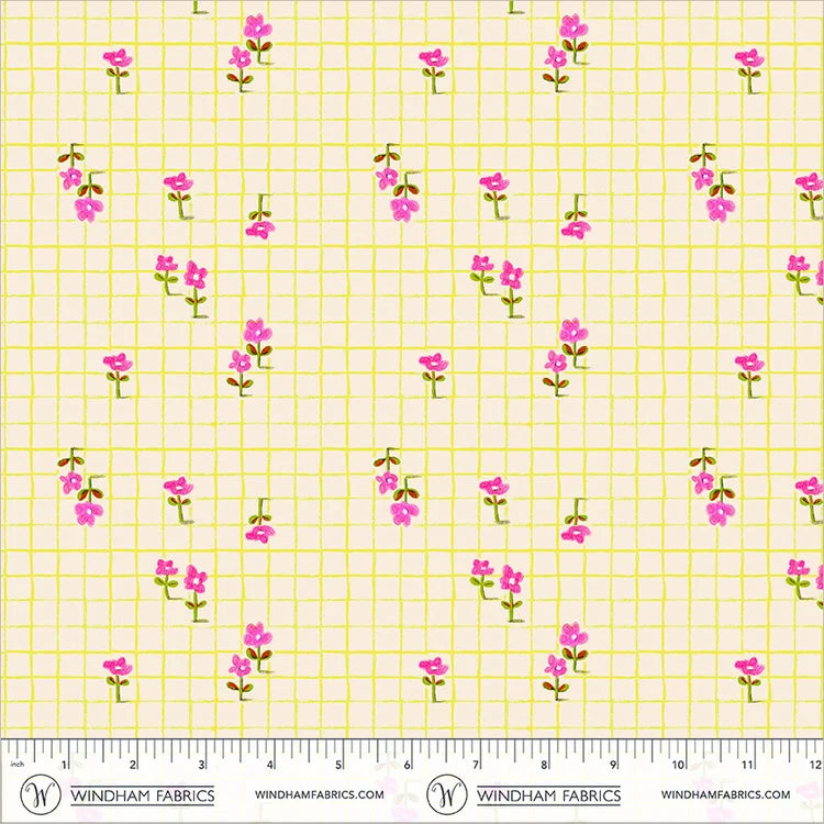 Boat Race Trellis by Heather Ross for Windham Fabrics 55609D-21 Yellow