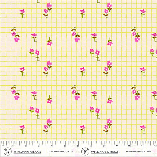 Boat Race Trellis by Heather Ross for Windham Fabrics 55609D-21 Yellow
