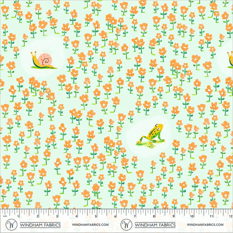 Boat Race Critters by Heather Ross for Windham Fabrics 55605D-10 Aqua