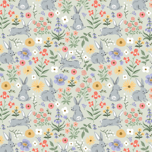 Easter II Bunny Floral in Green - RP1508-GR3 - by Rifle Paper Co.