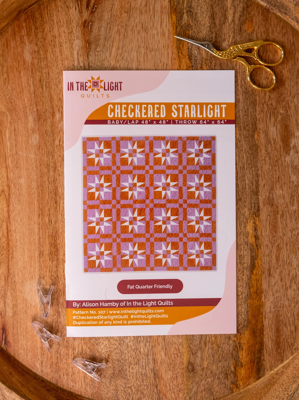 Checkered Starlight Paper Pattern by In the Light Quilts