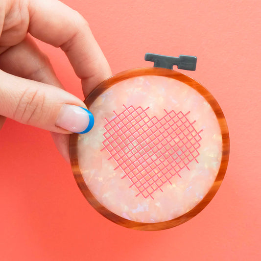 Cross Stitch Heart Hair Clip by Sarah Hearts