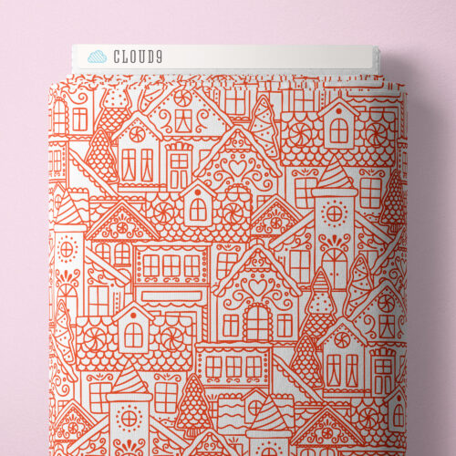 Jolly Tidings - Gingerbread Village Red by Whim and Joy for Cloud9 Fabrics