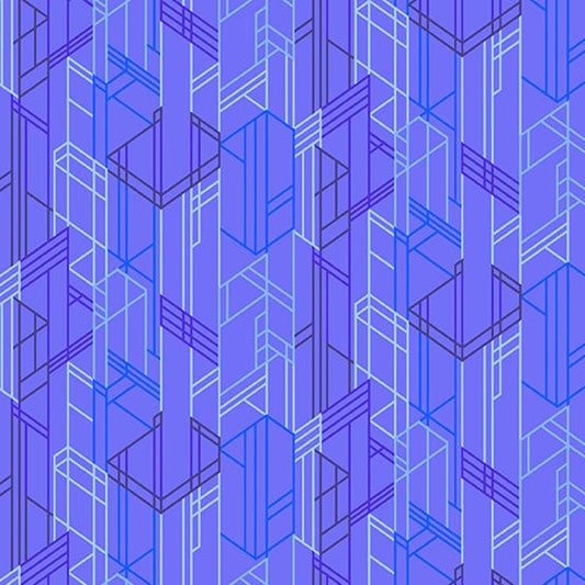 CHRISTMAS SALE: Century Prints - Deco Glo Meander Huckleberry CS-276-P  by Giucy Giuce