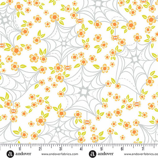 Ghostly Garden - Web and Bloom White by KP Creates for Andover