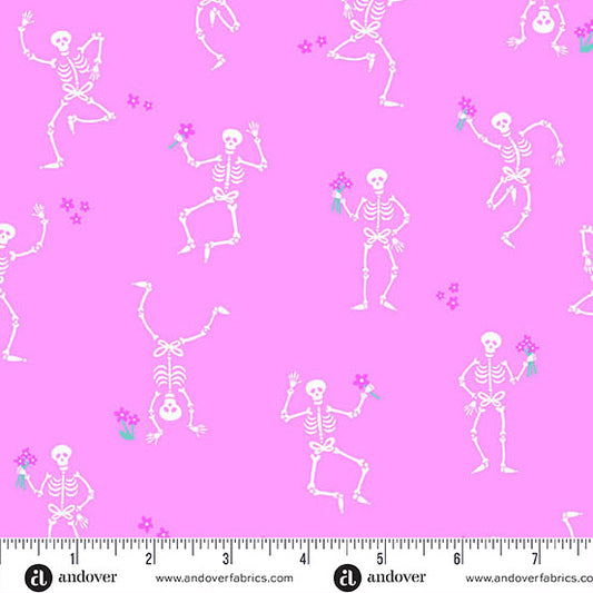 Ghostly Garden - Skeleton Jig Pink by KP Creates for Andover