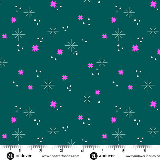 Ghostly Garden - Stardust Teal by KP Creates for Andover