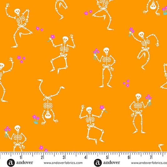 Ghostly Garden - Skeleton Jig Orange by KP Creates for Andover