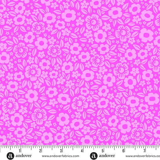 Ghostly Garden - Floral Fright Pink by KP Creates for Andover