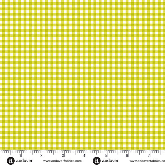 Ghostly Garden - Bitty Gingham Green by KP Creates for Andover