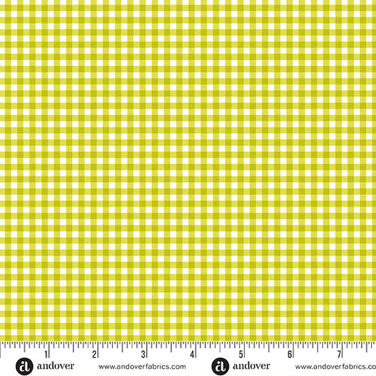 Ghostly Garden - Bitty Gingham Green by KP Creates for Andover