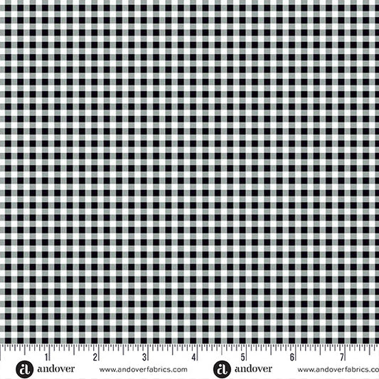 Ghostly Garden - Bitty Gingham Black by KP Creates for Andover