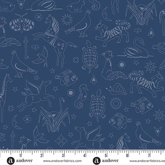 Shadow 2026 - Philately in Denim   by Alison Glass - A-1127-B1