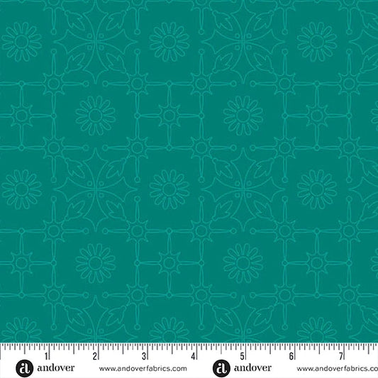 Color Camp - Grove by Alison Glass Leatherwork Dark Teal  A-10429-T