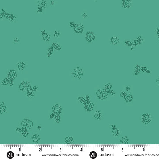Color Camp - Grove by Alison Glass Sprig Muted Teal A-10425-T