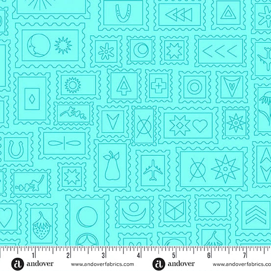 Color Camp - Grove by Alison Glass Postcard Light Aqua A-10424-T