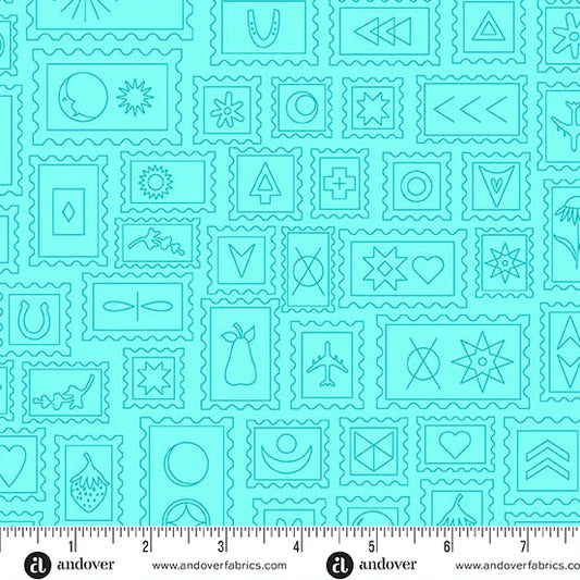 Color Camp - Grove by Alison Glass Postcard Light Aqua A-10424-T