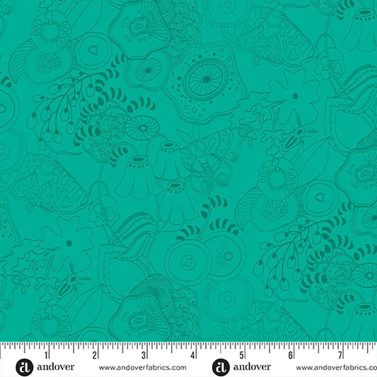 Color Camp - Grove by Alison Glass Tangle Teal A-10420-T