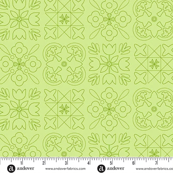 Color Camp - Grove by Alison Glass Bandana Light Grass  A-10428-LG
