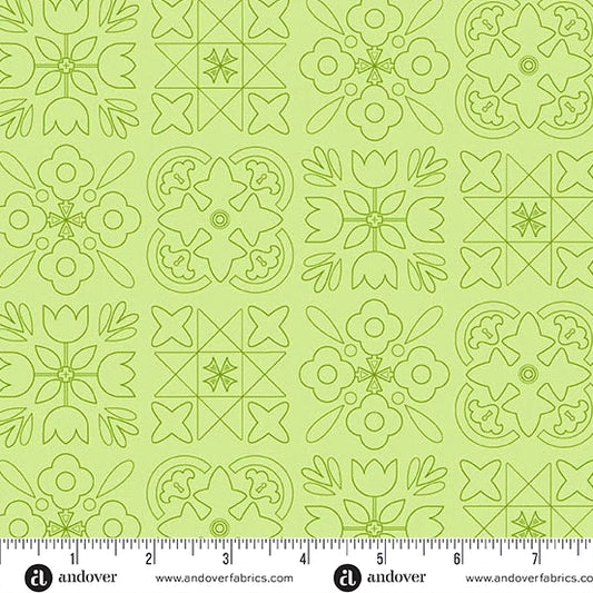 Color Camp - Grove by Alison Glass Bandana Light Grass  A-10428-LG