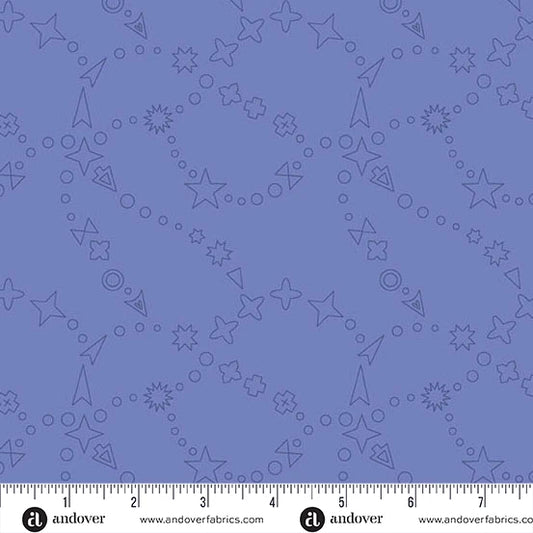 Color Camp - Dusk by Alison Glass Trailmap Muted Blueberry A-10421-P1