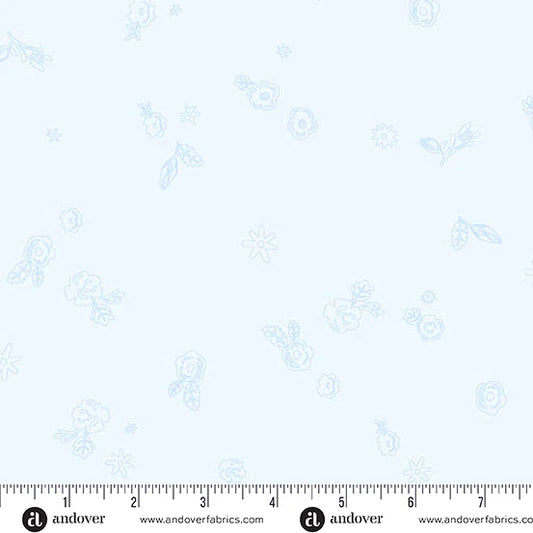 Color Camp - Dusk by Alison Glass Sprig Lightest Cobalt  A-10425-B